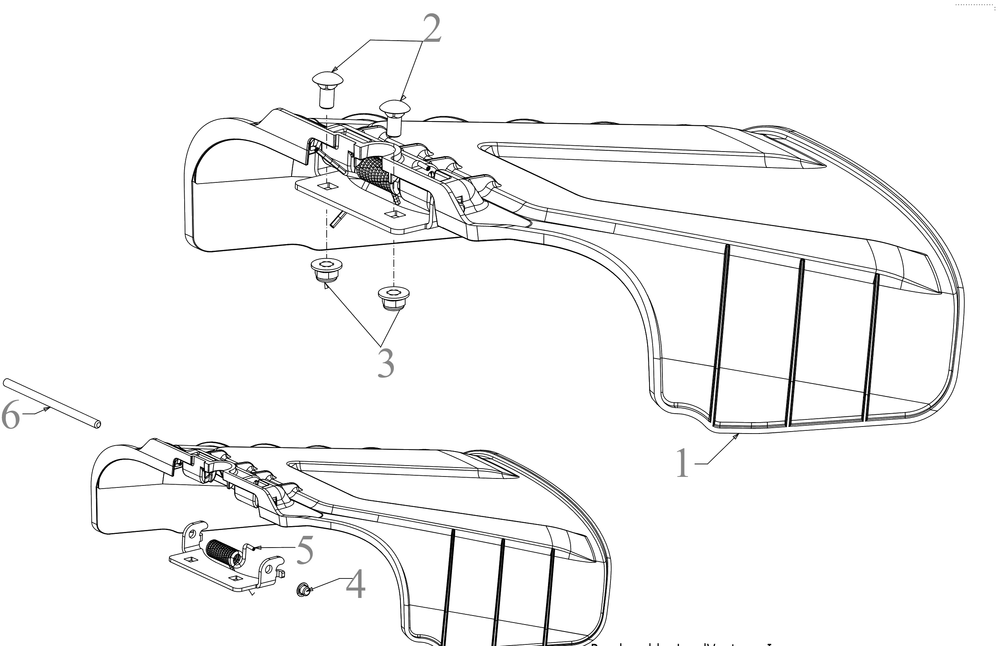 Discharge Chute Diagram and Parts List for ZT1-42E (34BBA2CS710)(2022) Cub Cadet Lawn Tractor
